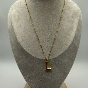 Bubble Initial Pendant Necklace